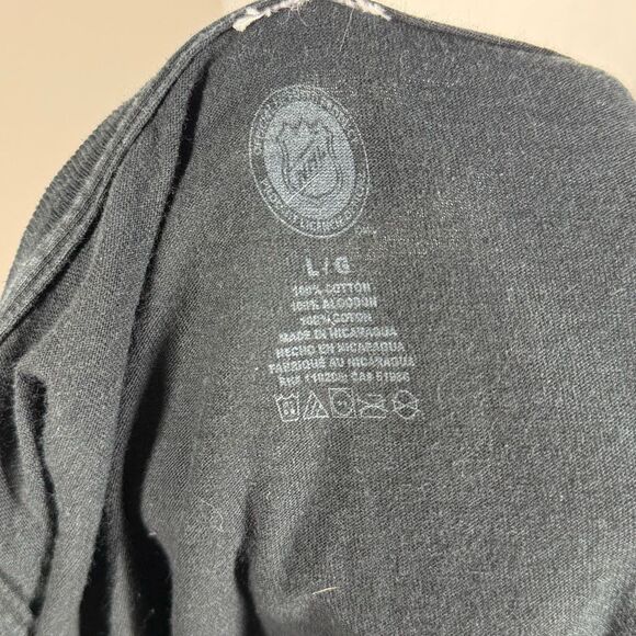 Vintage Chicago Blackhawks Black Short Sleeve Graphic T-shirt Size L Crew Neck - Picture 7 of 7